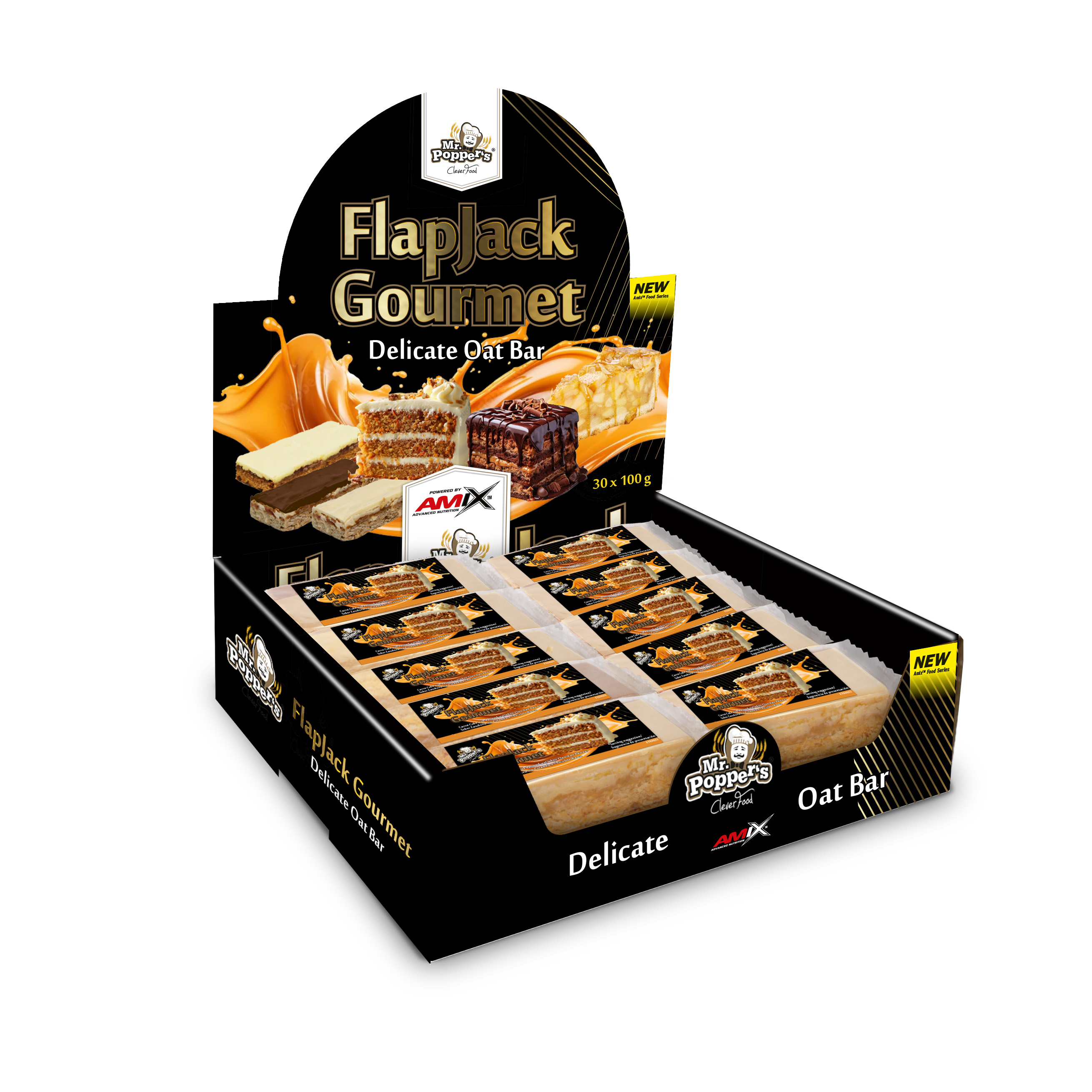 FlapJack Gourmet 30x100g Zanahoria Choco Blanco