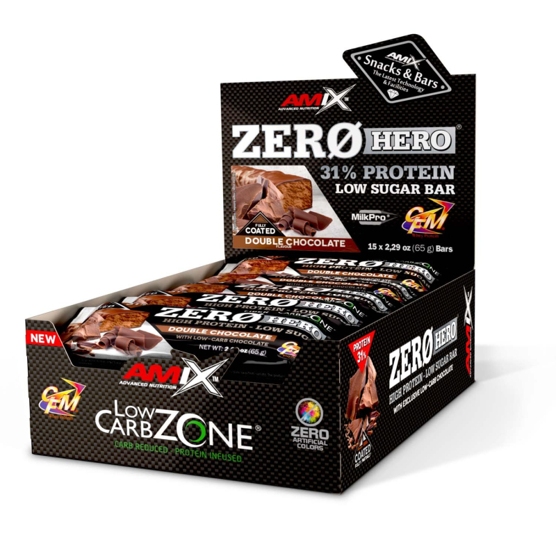 Zero Hero Protein Bar 15x65g Doble Choco