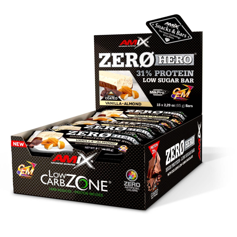 Zero Hero Protein Bar 15x65g Vainilla Almendra