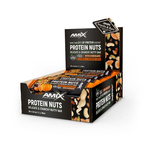 Protein Nuts Bar 25x40g Almendra Calabaza