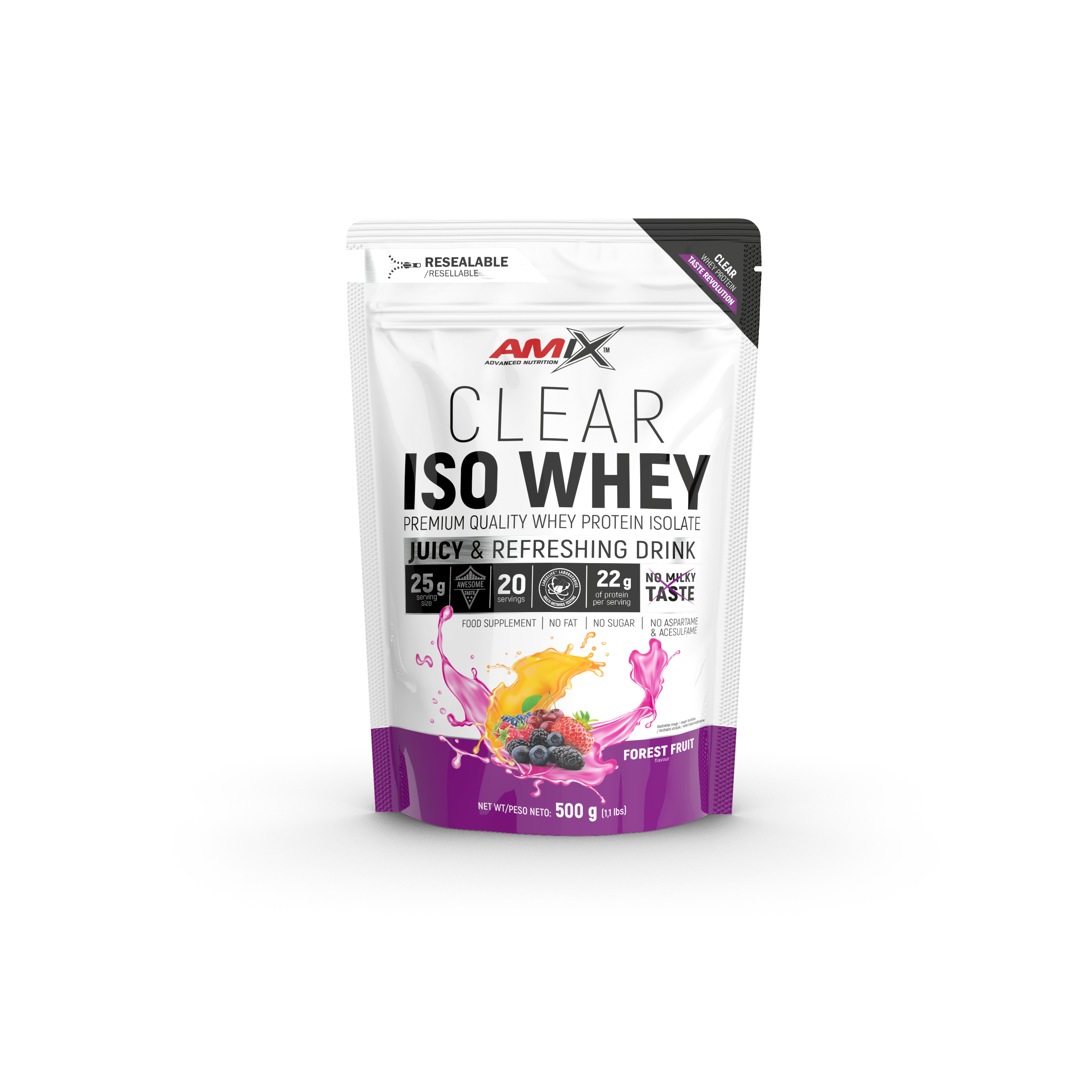 Clear Iso Whey Saco 500g Frutas del Bosque