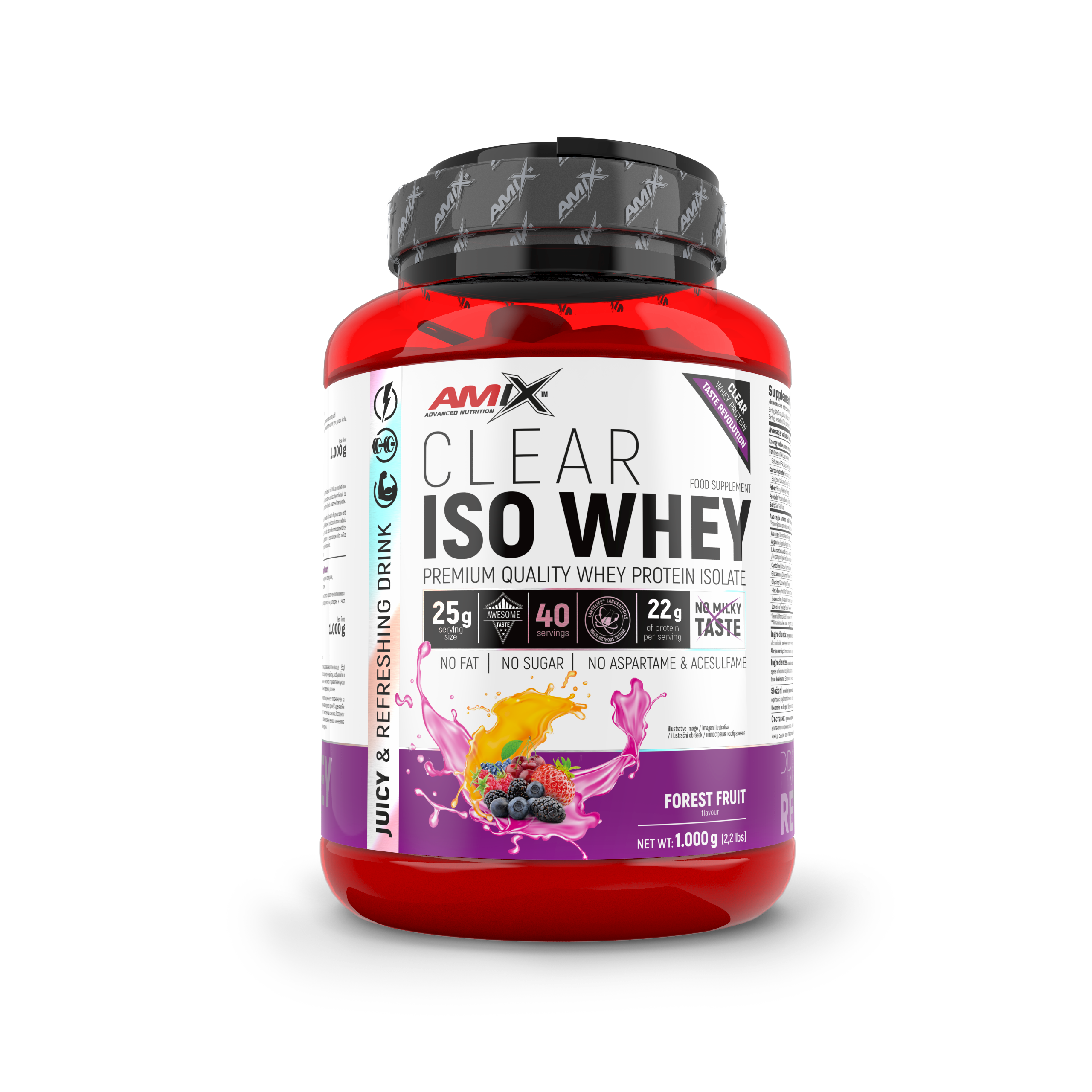 Clear Iso Whey 1000g Frutas del Bosque