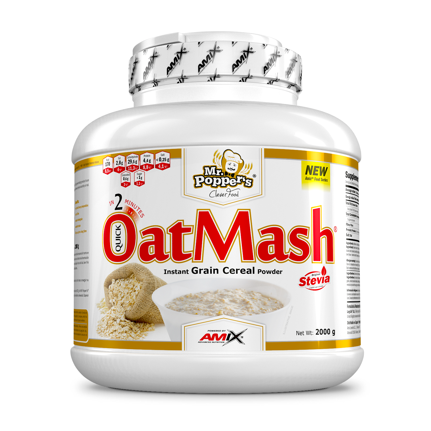 Harina de Avena 2kg Choco Blanco Mr Popper´s