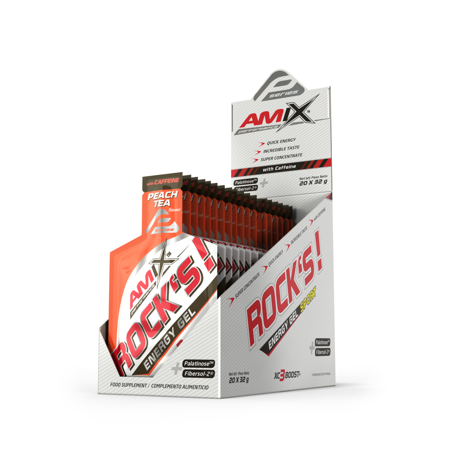 Rock´s Gel con Cafeina 20x32g Nestea Melocoton