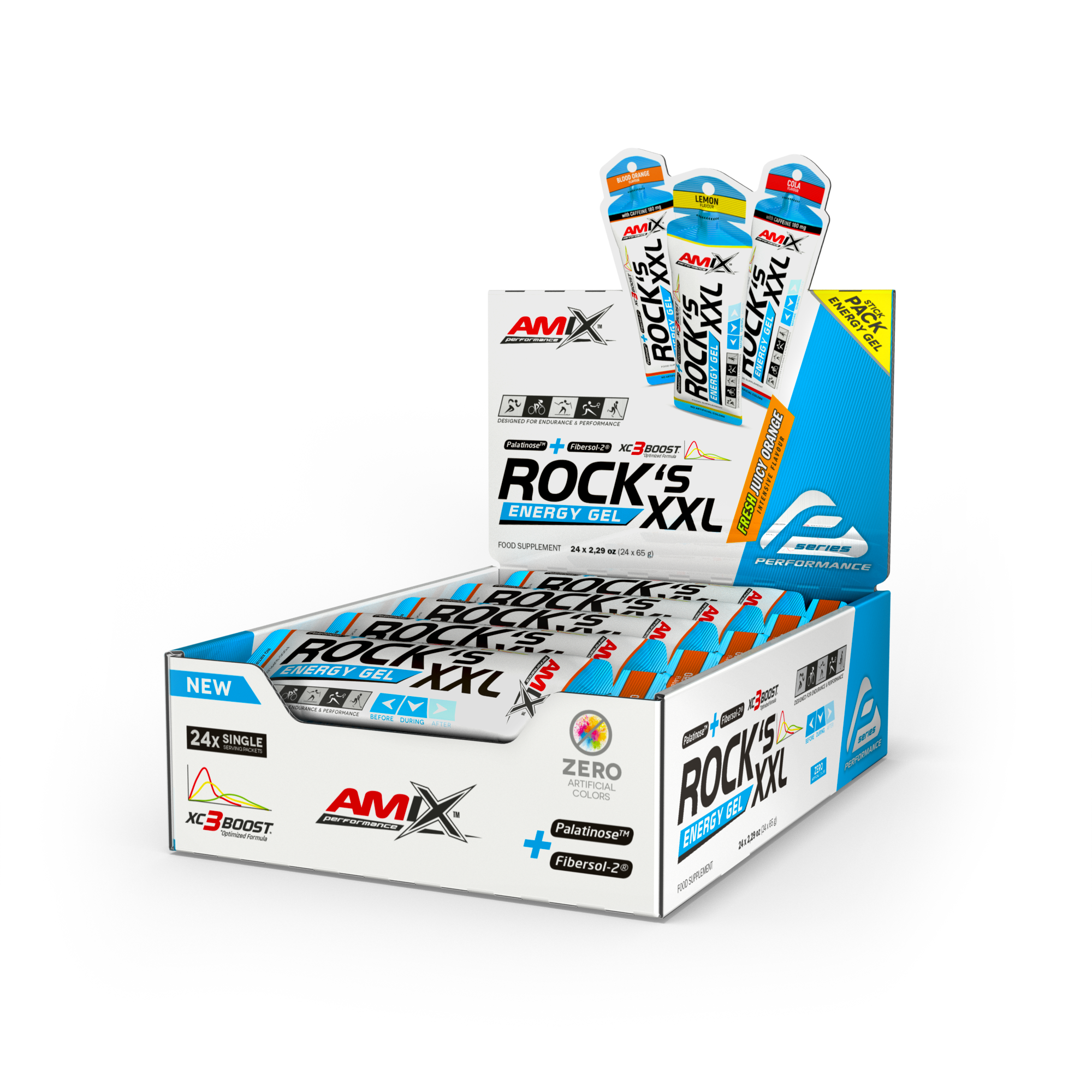Rock´s Gel XXL 24x65g Cafeina Naranja Sanguinea