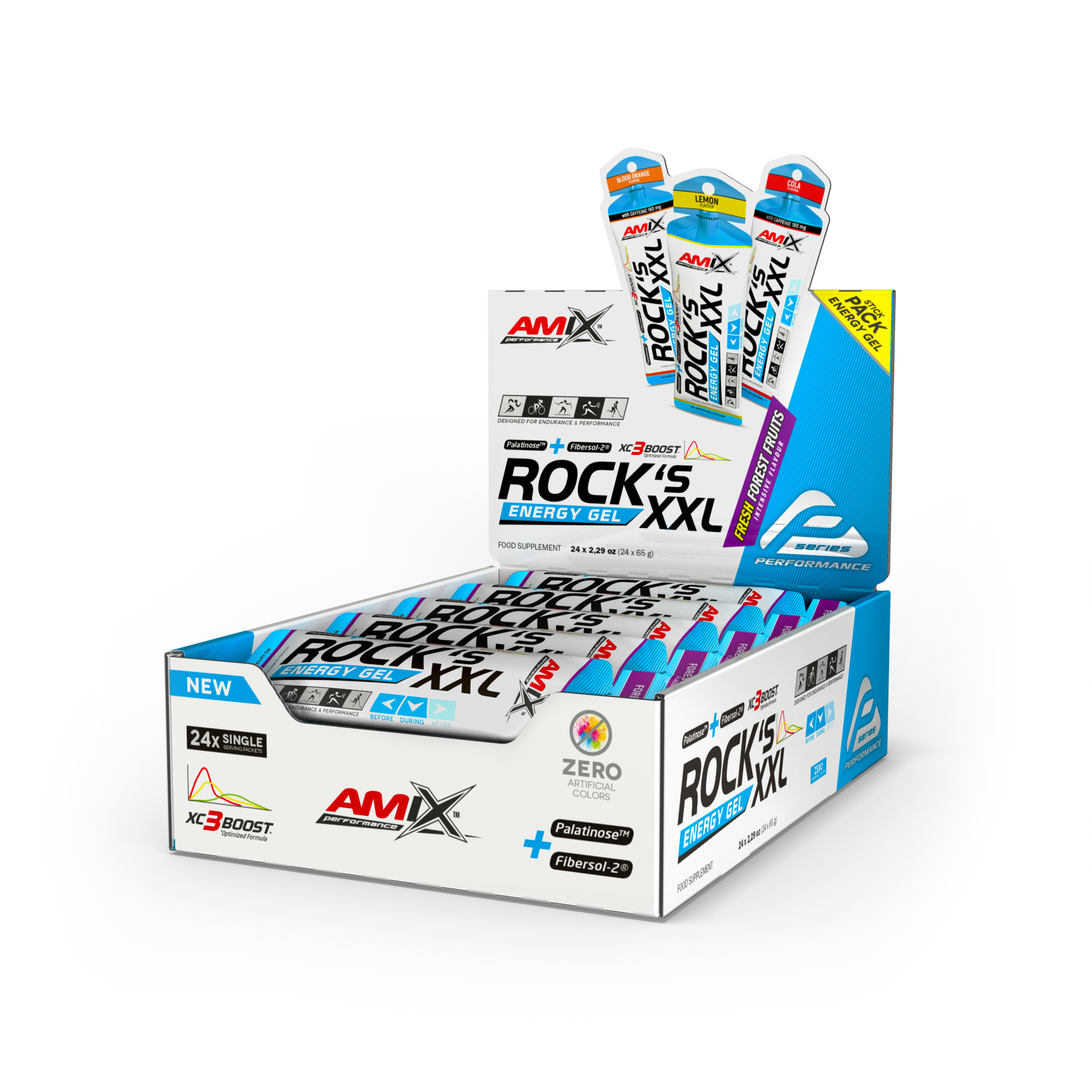 Rock´s Gel XXL 24x65g SIN Cafeina Frutas del Bosque