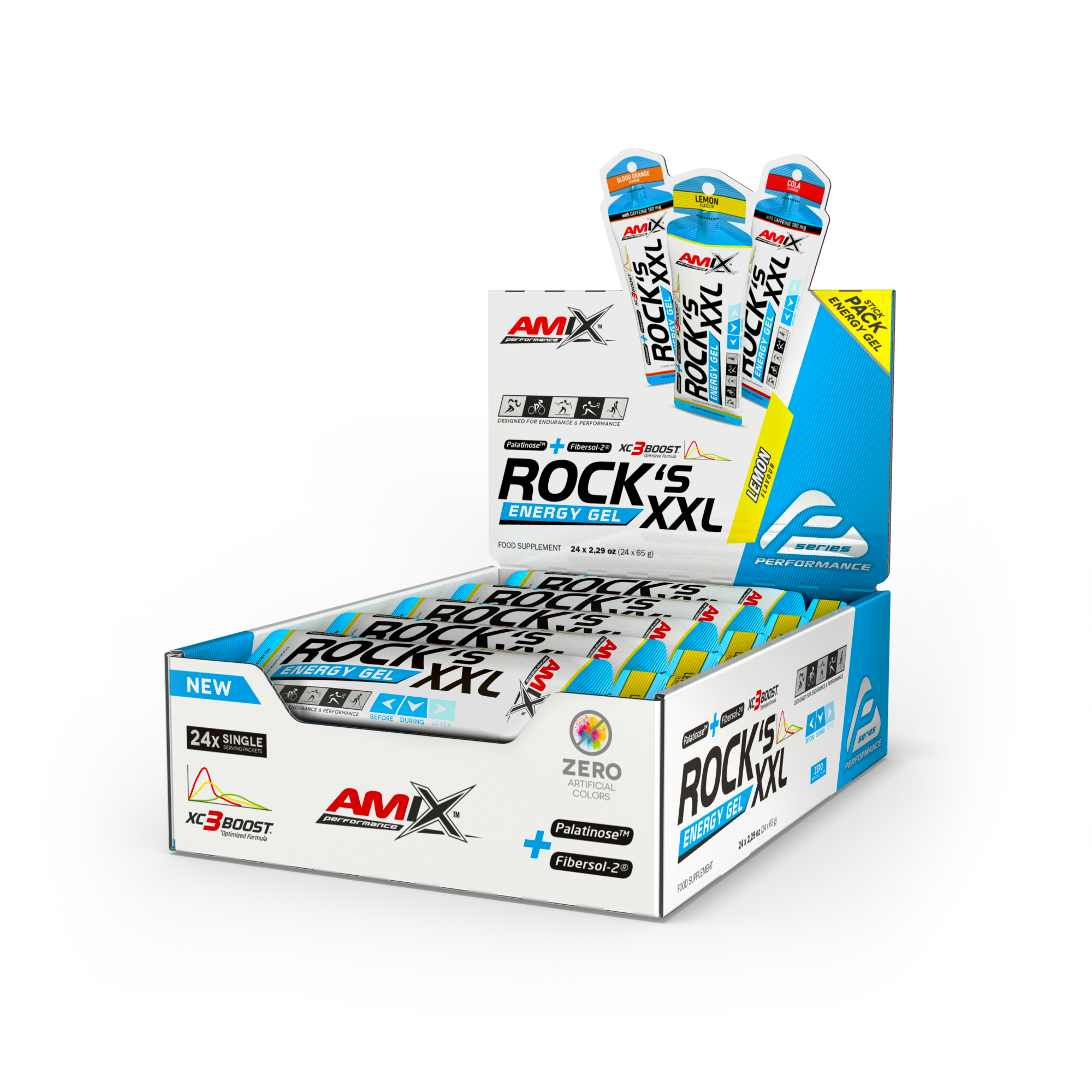 Rock´s Gel XXL 24x65g SIN Cafeina Limon